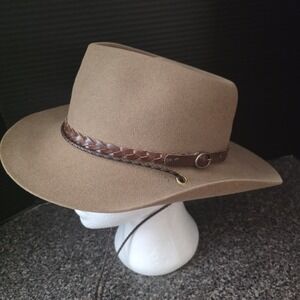 Vintage Akubra Western Australian Stockman Hat Brown Felt Mens Size 58 Outback